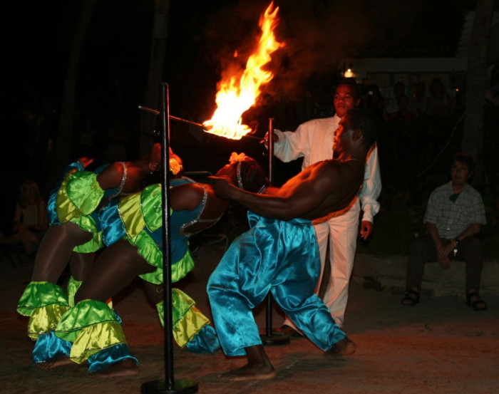 Limbo fire dancing