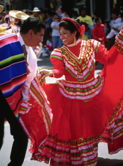 Mexican dance shop with big dresses