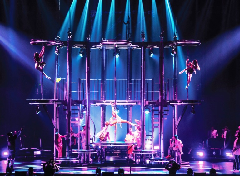 Many Pole dancers perform at Usher's Las Vegas Residency show