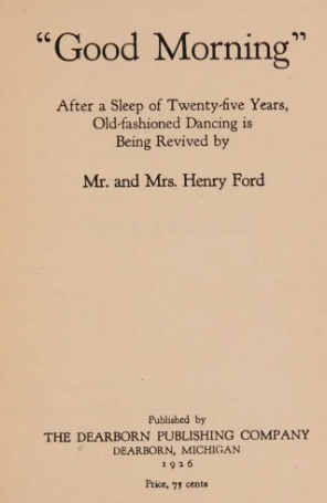 Good Morning: After a Sleep of Twenty-Five Years, Old-Fashioned Dancing Is Being Revived” in 1926